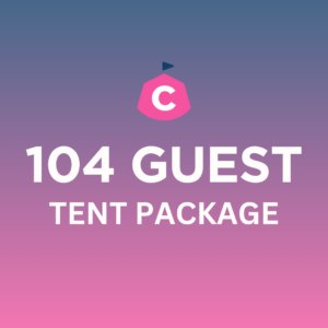 104 Guest - 30x60 Pole Tent - Round Tables, Dance Floor, Bar